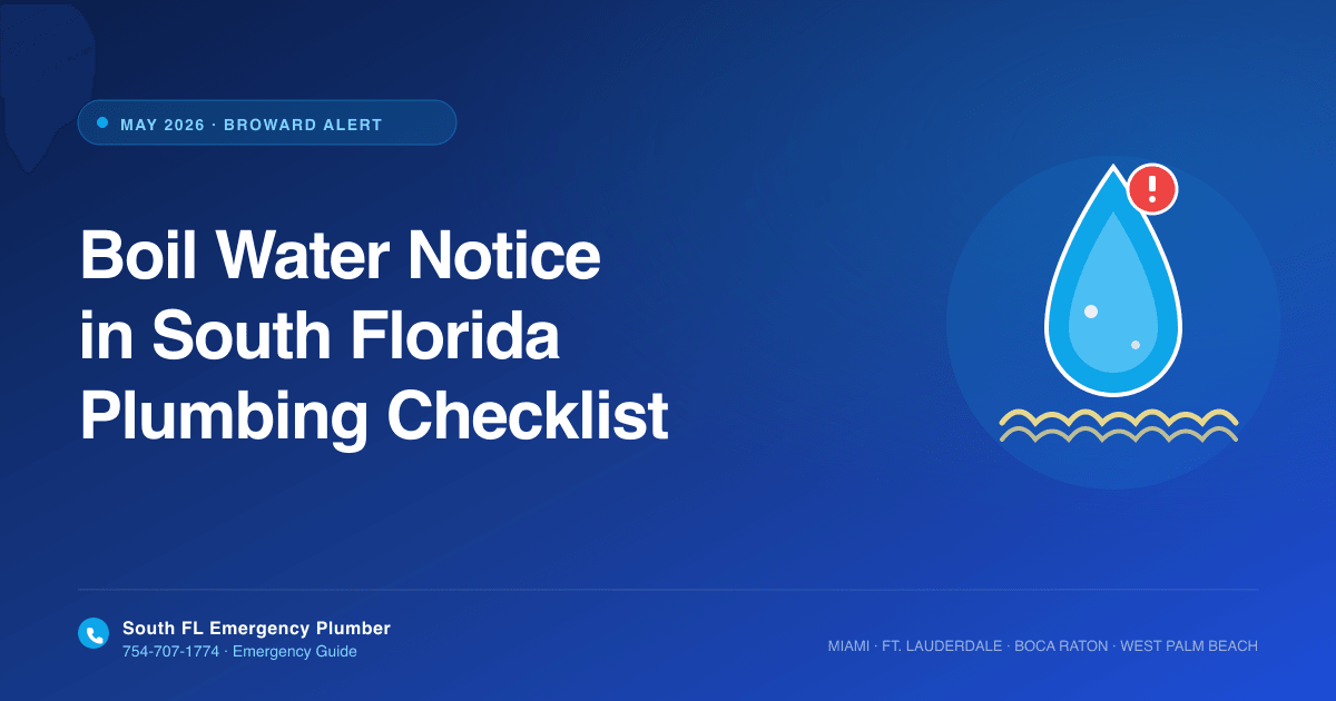 Boil Water Notice in South Florida: Your Plumbing Checklist During and After